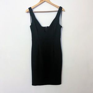 AQUA black midi dress